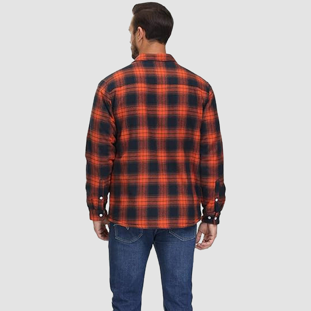 Karierte Herren-Hemdjacke mit Teddyfutter