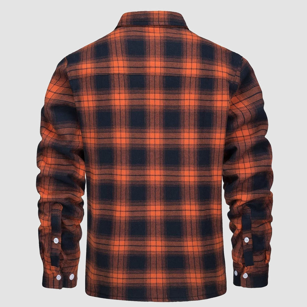 Karierte Herren-Hemdjacke mit Teddyfutter