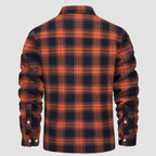 Karierte Herren-Hemdjacke mit Teddyfutter
