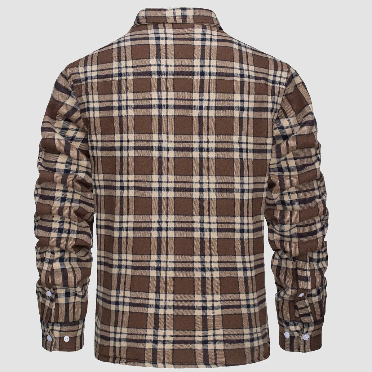 Karierte Herren-Hemdjacke mit Teddyfutter