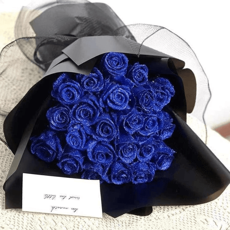 Künstlicher Rosenstrauß mit Glitzer