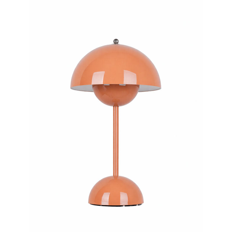 Tragbare Tischlampe mit zweiteiligem Kuppelschirm und halbrundem Fuß