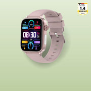 Smartwatch mit rechteckigem Touchdisplay, SOS-Funktion und verstellbarem Armband