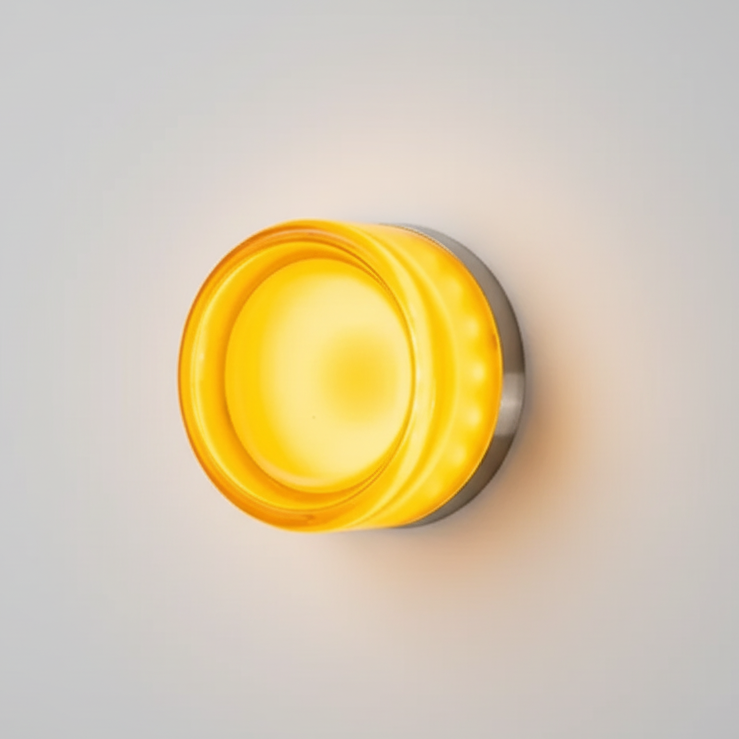 Runde LED-Wandleuchte mit gerillter Scheibe