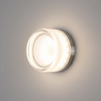 Runde LED-Wandleuchte mit gerillter Scheibe