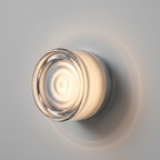 Runde LED-Wandleuchte mit gerillter Scheibe