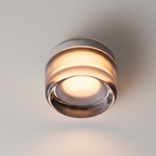 Runde LED-Wandleuchte mit gerillter Scheibe