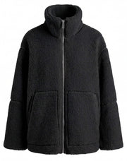 Kuschelige Damen-Teddyjacke mit Stehkragen