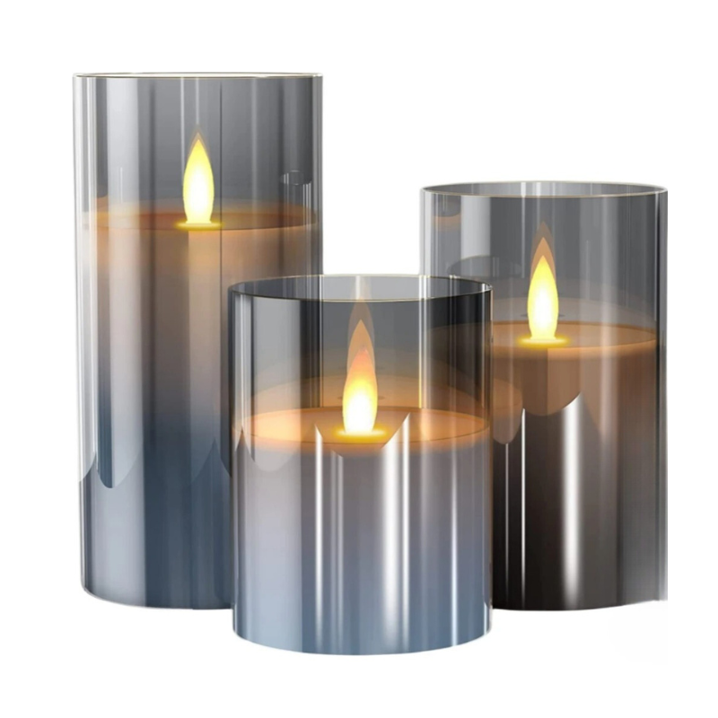 Flammenlose LED-Kerzen im Glas mit Fernbedienung