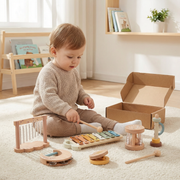Musikinstrumente-Set aus Holz für Babys und Kleinkinder