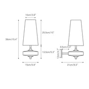 Wandleuchte mit kegelförmigem Schirm, Holzdekor und Metallakzenten