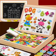 Montessori 2-in-1 Zeichentafel mit Magnetteilen