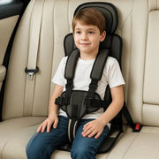 Faltbarer Kinderautositz mit Rückenlehne, Kopfstütze und integriertem Gurtsystem