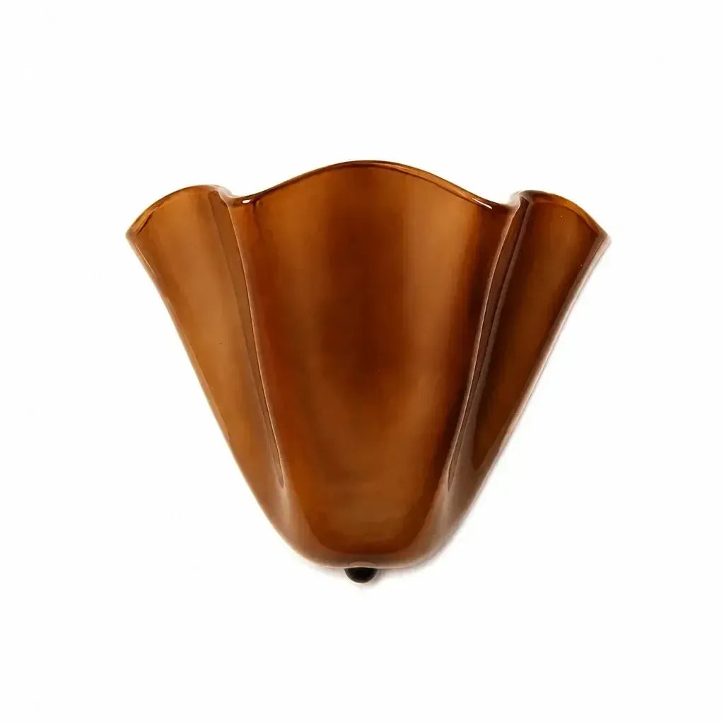 Retro-Wandleuchte aus farbigem Glas in Muschelform