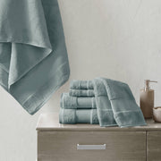 Sechsteiliges Handtuch-Set mit weicher Frottierstruktur und Bordüren
