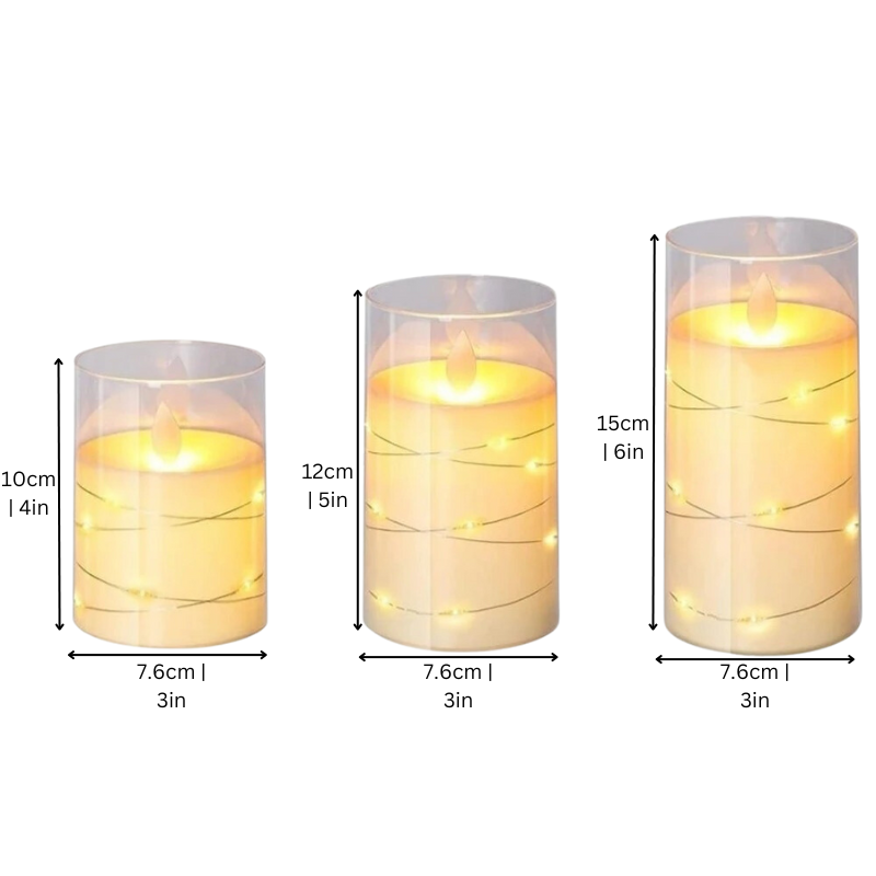 Flammenlose LED-Kerzen im Glas mit Fernbedienung
