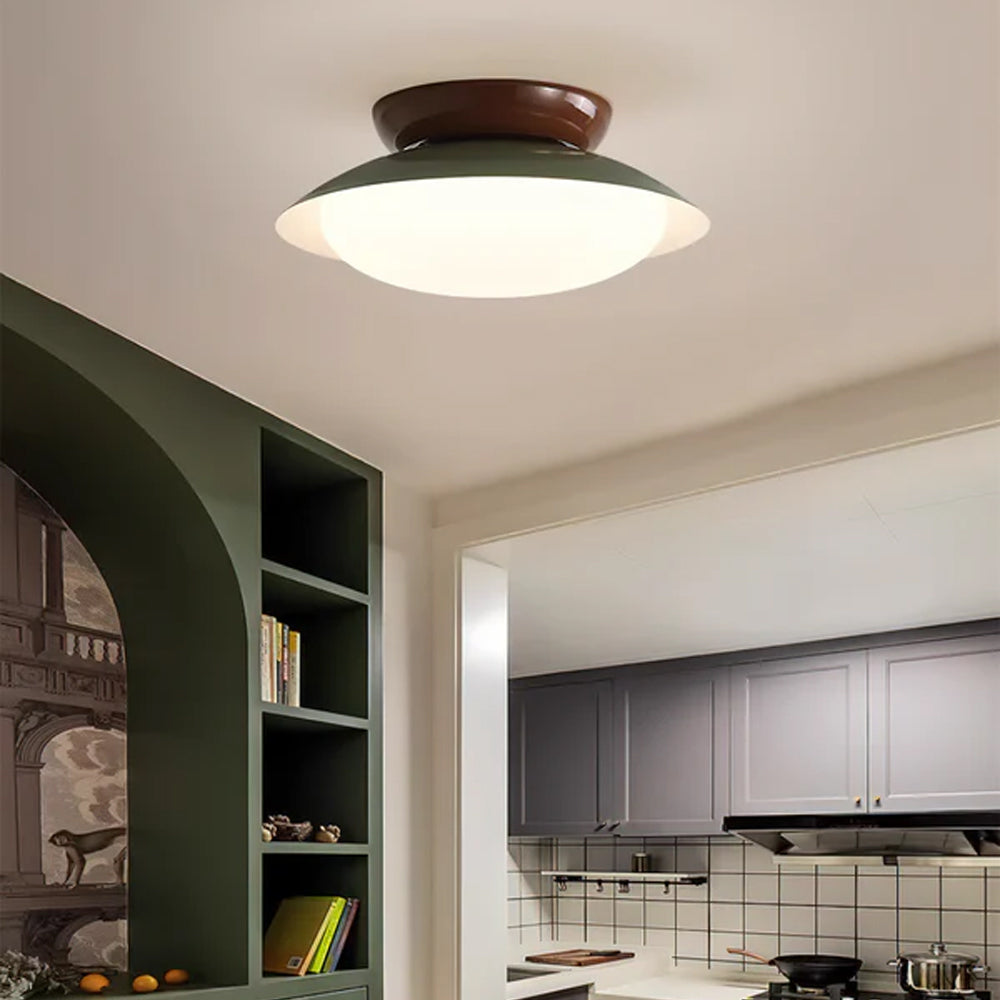 Mid-Century LED-Deckenleuchte mit Kuppelschirm