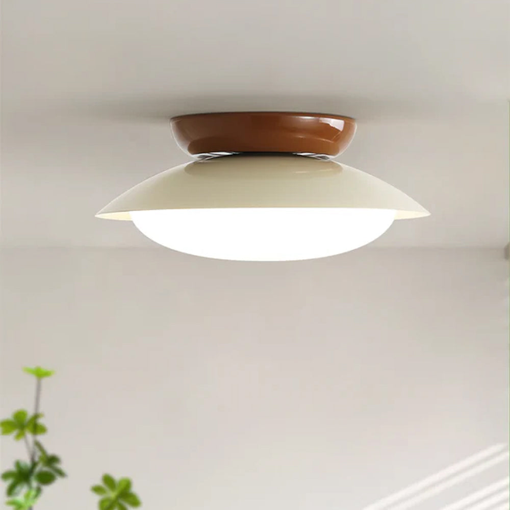 Mid-Century LED-Deckenleuchte mit Kuppelschirm
