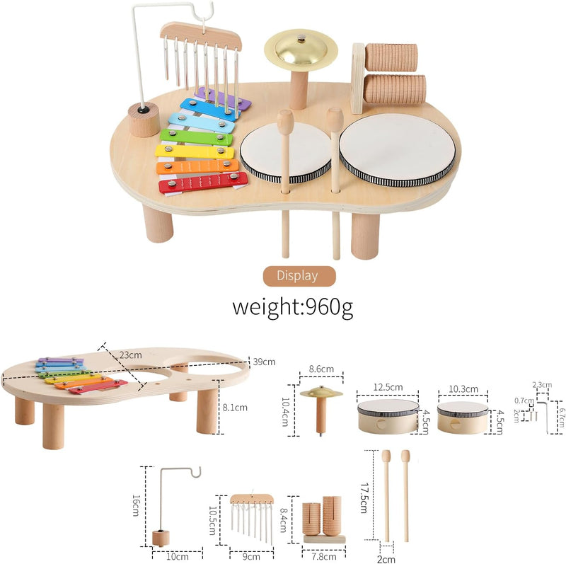 Montessori-Musiktisch aus Holz für kleine Musiker