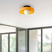 Deckenleuchte aus farbigem Glas