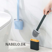 Silikon-Toilettenbürste mit langem Griff und passendem Behälter