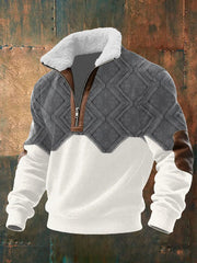 Herren-Strickpullover mit Fleecekragen