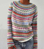 Bunter Damen-Strickpullover