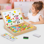 Montessori 2-in-1 Zeichentafel mit Magnetteilen