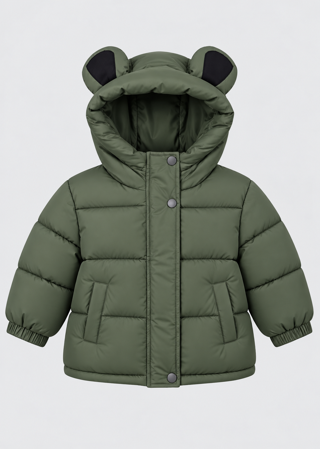 Kinder-Pufferjacke mit Öhrchen an der Kapuze