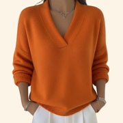 Weicher Damen-Pullover mit V-Ausschnitt