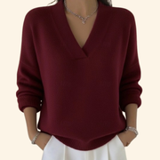 Weicher Damen-Pullover mit V-Ausschnitt