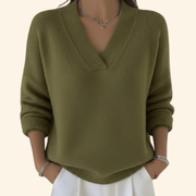 Weicher Damen-Pullover mit V-Ausschnitt