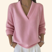 Weicher Damen-Pullover mit V-Ausschnitt