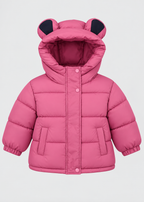 Kinder-Pufferjacke mit Öhrchen an der Kapuze