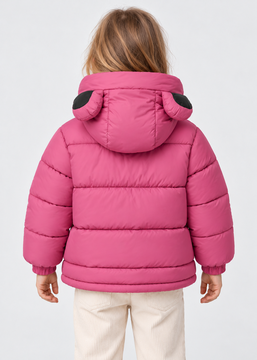 Kinder-Pufferjacke mit Öhrchen an der Kapuze