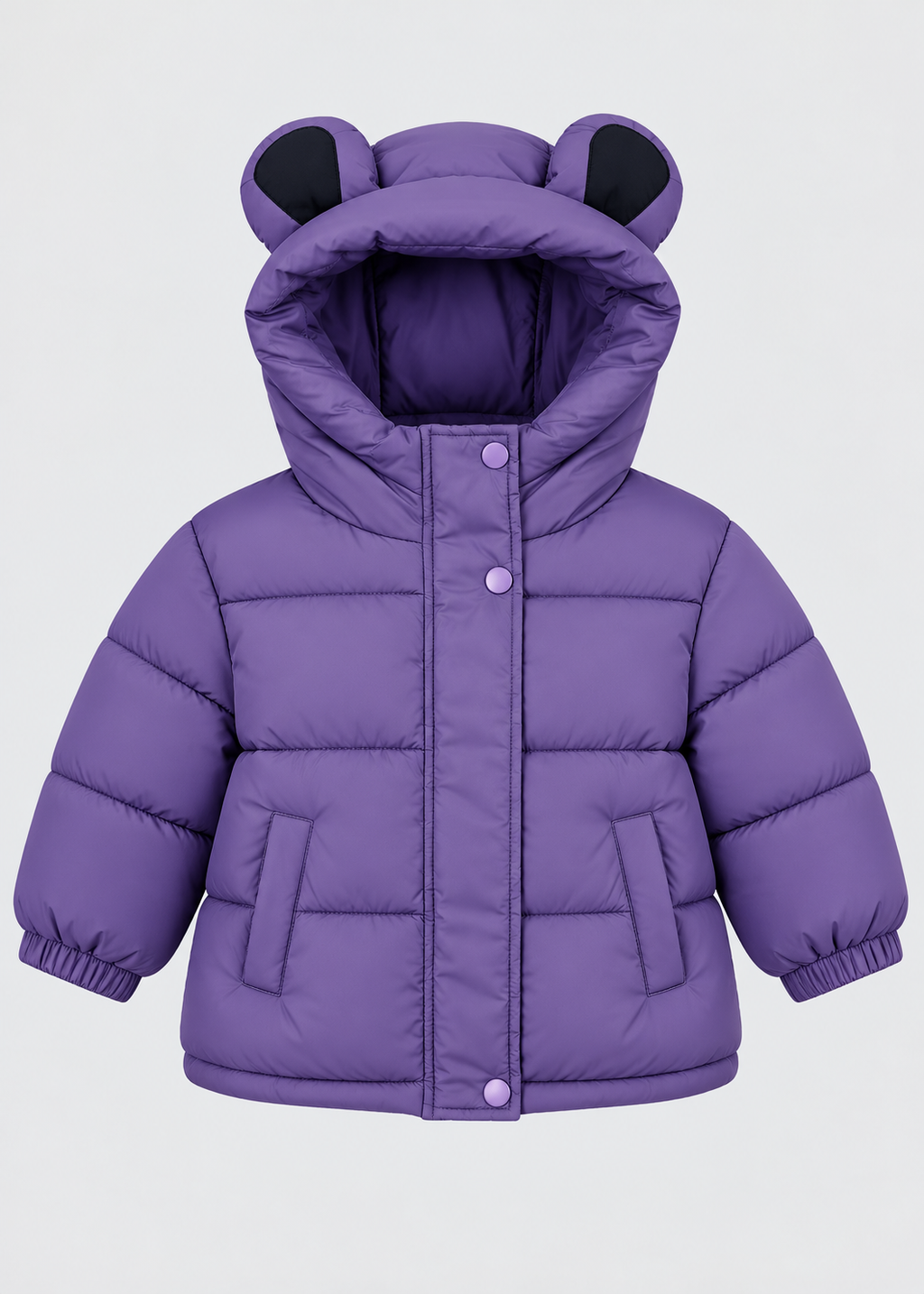 Kinder-Pufferjacke mit Öhrchen an der Kapuze