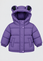 Kinder-Pufferjacke mit Öhrchen an der Kapuze