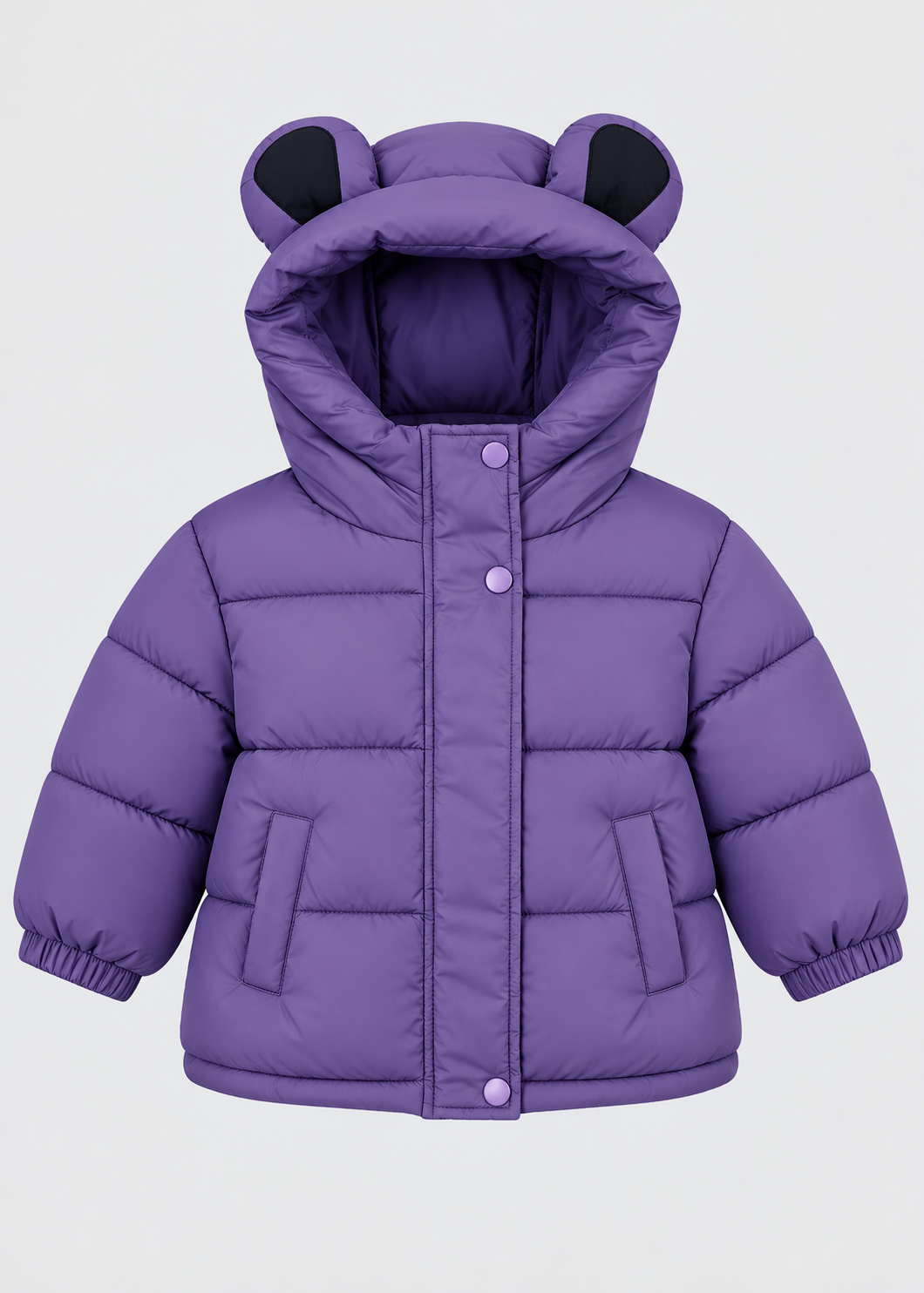 Kinder-Pufferjacke mit Öhrchen an der Kapuze