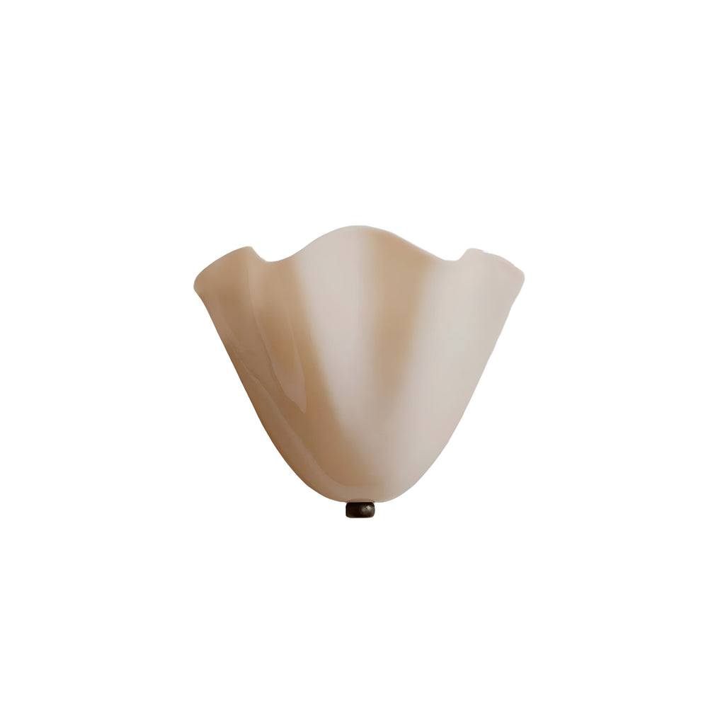 Retro-Wandleuchte aus farbigem Glas in Muschelform