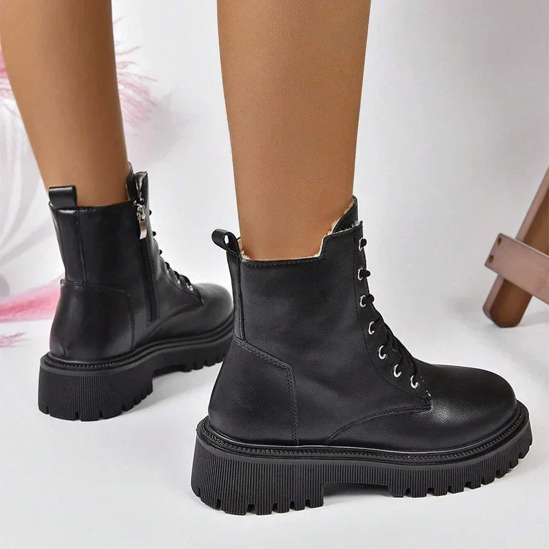 Gefütterte Damen-Stiefeletten mit Reißverschluss