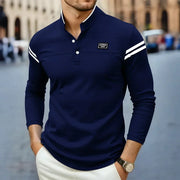 Modernes Herren-Langarmshirt mit Ärmelstreifen