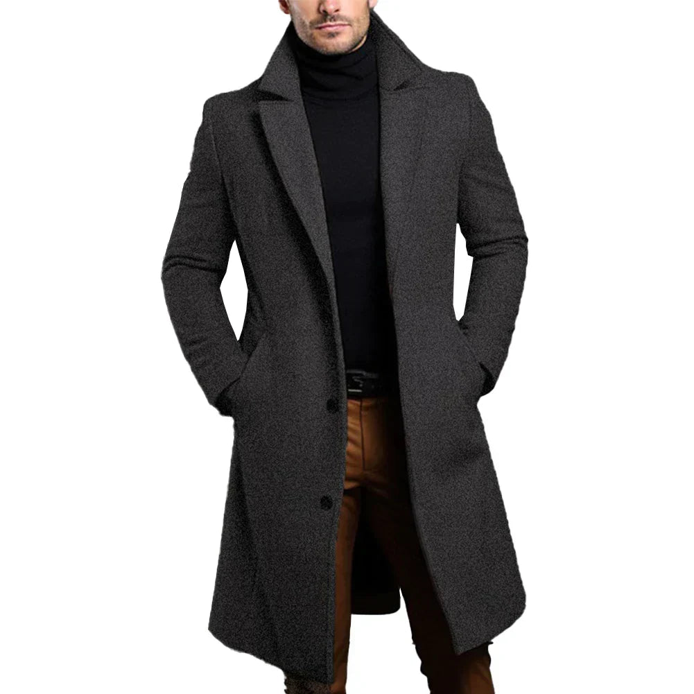 Langer Herren-Mantel im Slim Fit