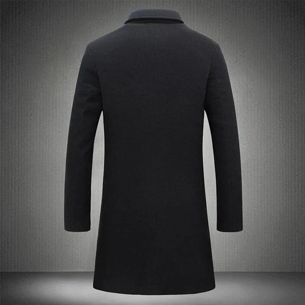 Langer Herren-Mantel im Slim Fit