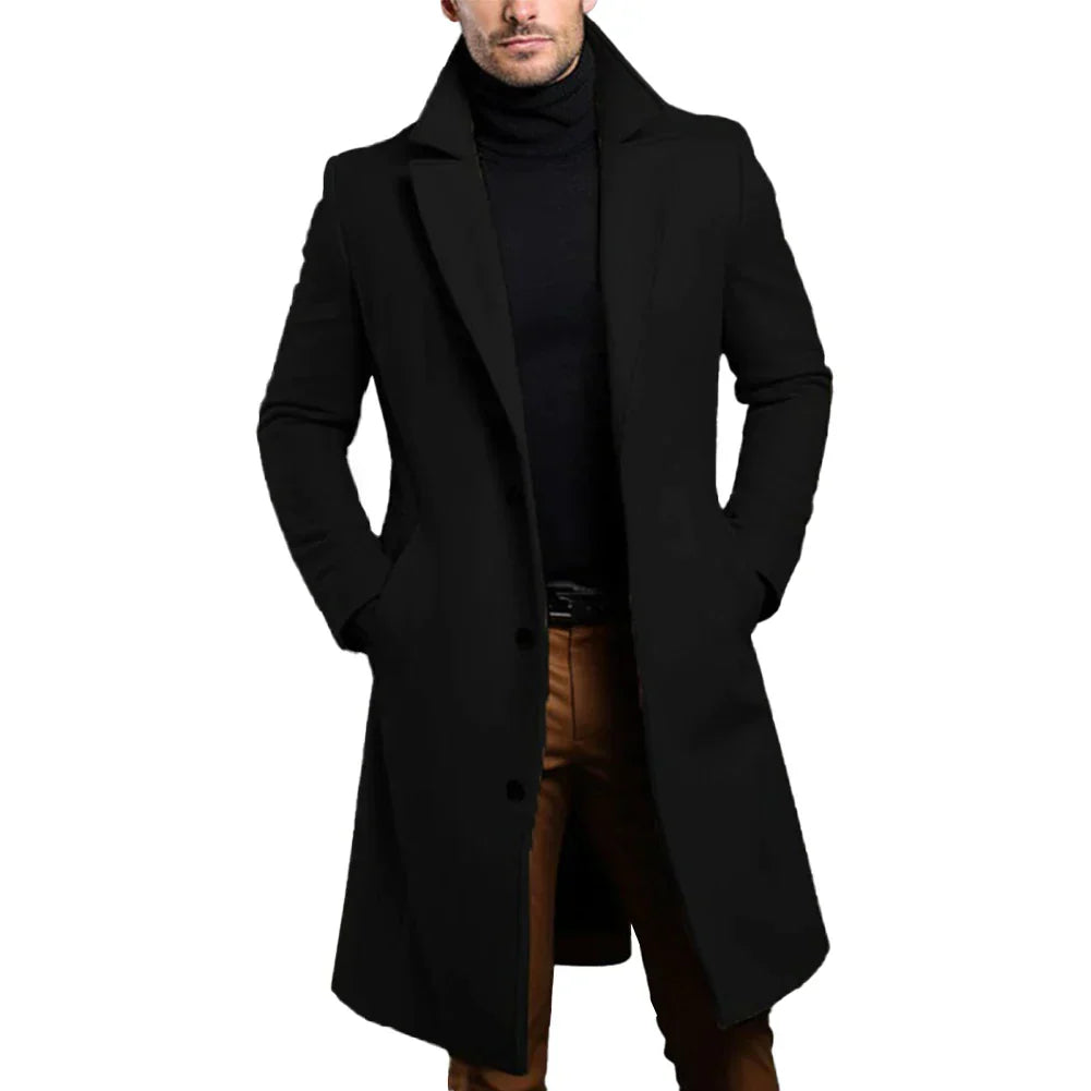 Langer Herren-Mantel im Slim Fit