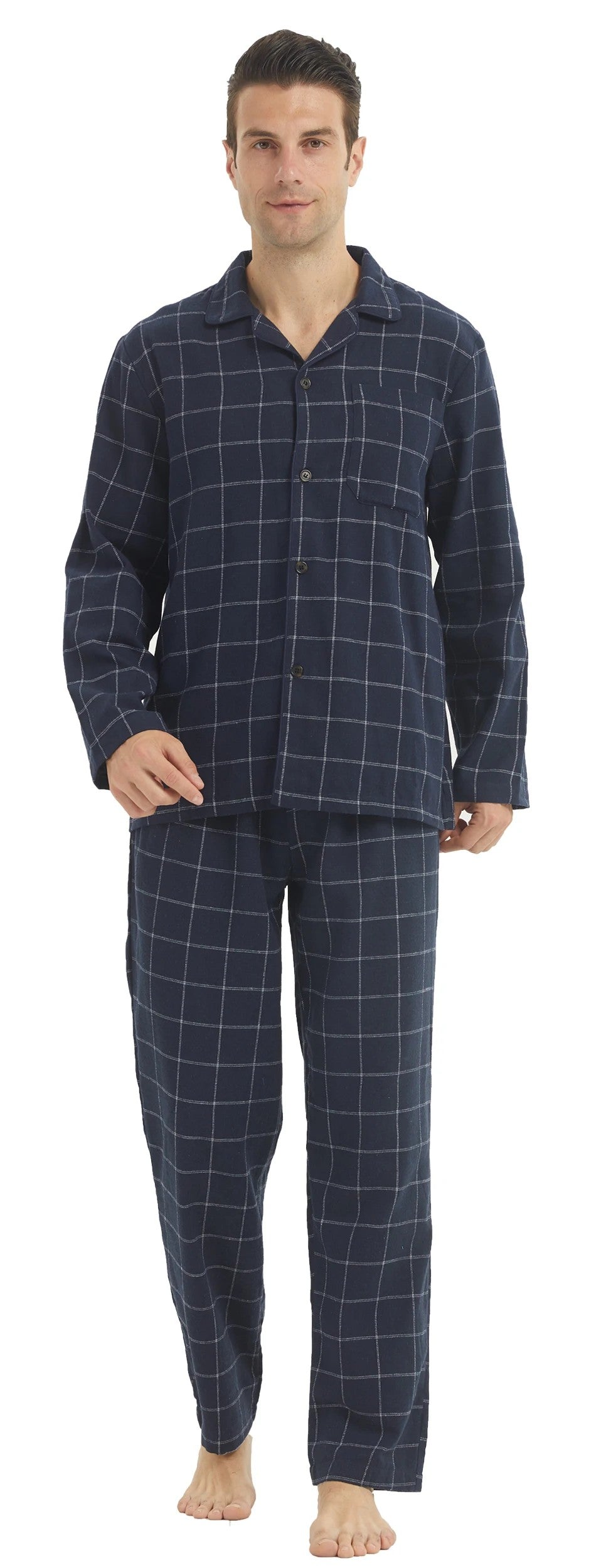 Herren-Flanell-Schlafanzug mit Karomuster