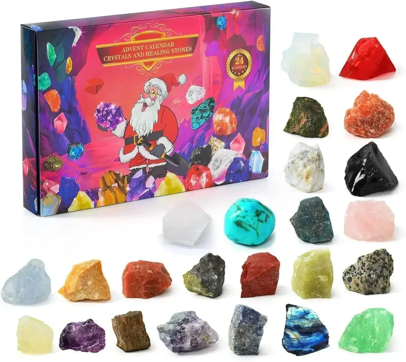 Edelstein-Adventskalender mit 24 Kristallen