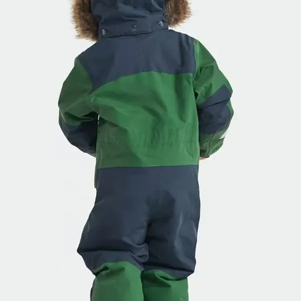 Warmer Kinder-Skioverall mit abnehmbarer Kapuze