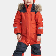 Warmer Kinder-Skioverall mit abnehmbarer Kapuze