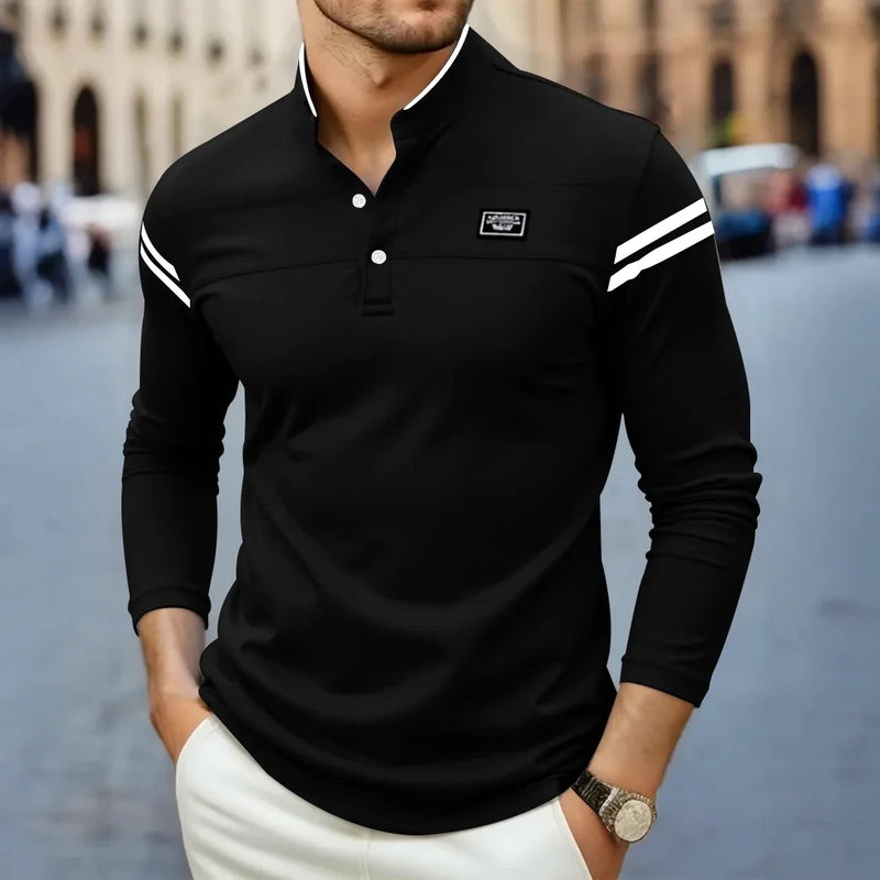 Modernes Herren-Langarmshirt mit Ärmelstreifen