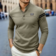 Modernes Herren-Langarmshirt mit Ärmelstreifen